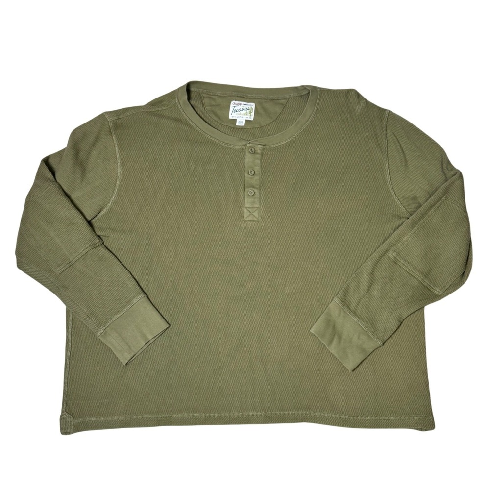 Tecovas Western Long Sleeve Thermal Henley Green Men's Size XXL Cowboy Knit - Picture 1 of 6
